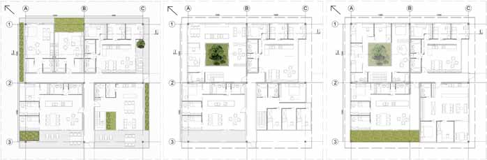 Picture 16 A layout of a living section, Planning of residential buildings; author: Karolina Sznura, supervisor: dr inż. arch.