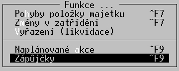 Modul MAJETEK M A J E T E K Zápůjčky Do všech agend modulu Majetek (Dlouhodobý, Drobný, Leasingový majetek a Hardware a software) byla zapracována