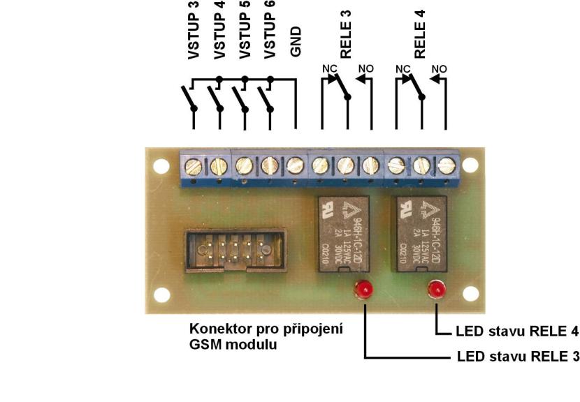 GSM modul VT 20 16.1 Popis modulu VT-01 Po připojeni tohoto modulu rozšíříme bránu o 4 vstupy a dva releové výstupy. Vstupy se aktivují připojením vstupu na zemnící potenciál GND. Doporučuje se max.