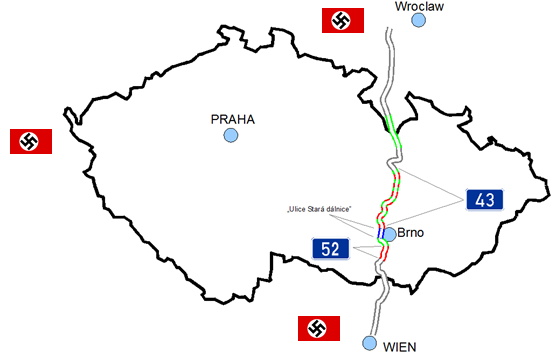 Jak to všechno začalo... Před 77 lety ustoupila oslabená Česko Slovenská republika Německu, když povolila výstavbu tzv. exteritoriální dílnice mezi Slezskem a Vídní napříč Moravou.