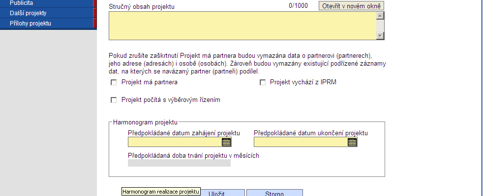 Při finalizaci (konečném uzamknutí) ţádosti, se tvoří Unikátní kód HASH, přes který je ţádost z Benefit7 importována do informačního systému ZS/ŘO.