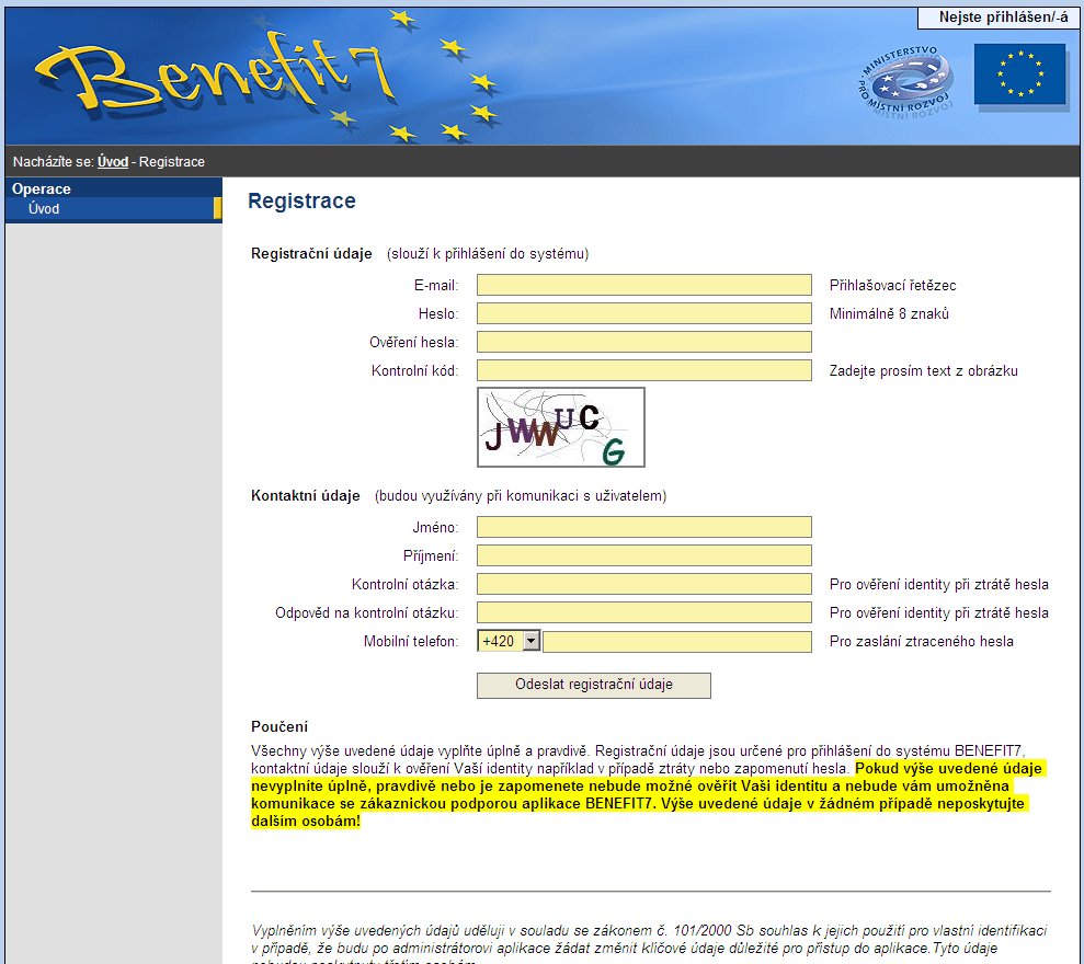 Systémové poţadavky v tomto okně jsou uvedeny parametry hardwarového a softwarového vybavení, se kterým je moţné aplikaci bez problémů pouţívat.