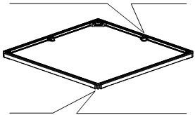 S = délka hrany sprchovací vaničky Kaldewei () L = potřebná délka spojovacího profilu R = rádius 50 cm u vaniček ZRKON/ rádius 55 cm u vaniček RRONDO PŘÍPRV NSTLČNÍHO RÁMU B Pokyn : Prostřední