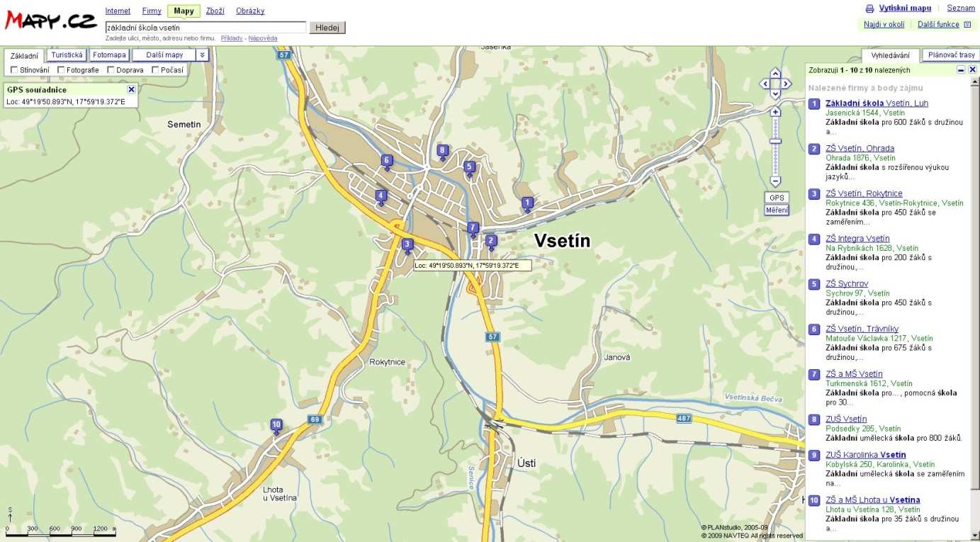 Obrázek URB3-1 Ukázka databáze počtu obyvatel navázaná na geodatabázové údaje z vrstvy mapy čísel popisných Řada