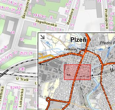 Návrat k předchozímu mapovému pohledu lze provést tlačítkem Předchozí rozsah a přechod na následující (již používaný) pohled lze provést tlačítkem Následující rozsah. 3.