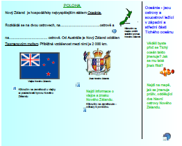 Pátý slide: Na tomto slidu je poloha Nového Zélandu, obecné informace.