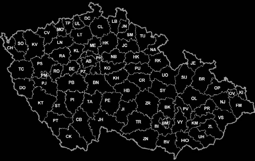 MAPA OKRESŮ Inzertní nabídka strojů a zařízení leden - únor 2008 U jednotlivých položek jsou uvedena přímo tel.čísla majitelů strojů. V případě nemožnosti tel.