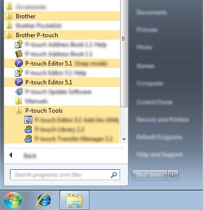 Používání programu P-touch Editor Aby bylo možné používat tiskárnu s počítačem, je třeba nainstalovat program P-touch Editor a ovladač tiskárny.
