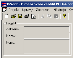 Projekt Zde se zobrazují základní identifikační údaje o projektu, jako je: Jméno zákazníka, Název projektu a Popis projektu.