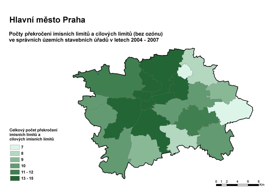 Stavební úřad Počet překročení některého z imisních limitů 2004 2005 2006 2007 Celkem Úřad městské části Praha 20 1 2 4 2 9 Úřad městské části Praha 21 1 2 2 2 7 Úřad městské části Praha 22 1 3 3 3