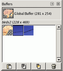 158 / 317 Dialog Buffery zobrazuje obsah všech existujících pojmenovaných bufferů a umožňuje s nimi různým způsobem nakládat.