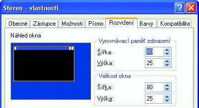 V operaèních systémech Windows 95, 98, ME, NT, 2000 a XP mùžete zmìnu režimu zobrazení (mezi celou obrazovkou a oknem) provést i za chodu programu a to kombinací kláves Alt+Enter.