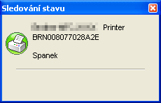 Tisk Sledování stavu 1 Nástroj Sledování stavu je konfigurovatelný programový nástroj ke sledování stavu jednoho nebo více zařízení a umožňuje okamžitě získat zprávu o chybových hlášeních, například