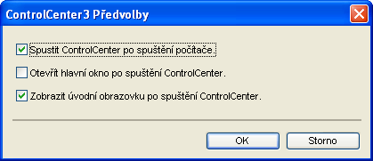 3 Vypnutí funkce Automatické spuštění 3 Jakmile spustíte ControlCenter3 z nabídky Start, na hlavním panelu se objeví ikona. Okno ControlCenter3 můžete otevřít tak, že dvakrát klepnete na ikonu.