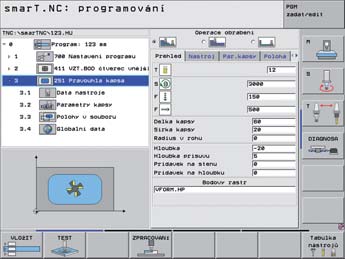 Obrábíte dílec krok za krokem manuálně i automatickým polohováním v libovolné posloupnosti.