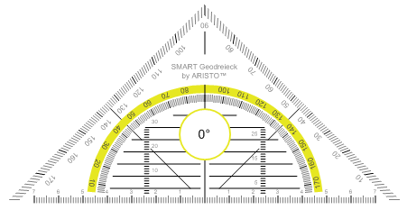 K A P I T O L A 8 Pužívání sftwaru SMART Ntebk ve vaší učebně Pstup zbrazení úhlů pmcí úhlměru 1. Vyberte úhlměr. 2. Psunujte zelený kruh, dkud neukáže správný úhel první ze dvu prtínajících se čar.