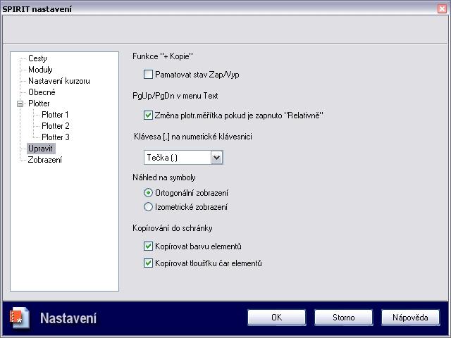 SPIRIT 11 nové funkce 121 Upravit (Dialogové okno SPIRIT nastavení) Funkce + Kopie Pamatovat stav Zap/Vyp Pomocí této volby můžete určit, že se má v určitých menu zachovávat poslední stav volby