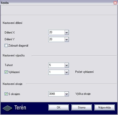 SPIRIT 11 nové funkce 63 Menu 3D Elementy F2 Polygon (3D Elementy) F8 Terén Tato volba otevře funkci generování terénu (známou již z verze SPIRIT 10), v níž se při modelování krajiny jako definice