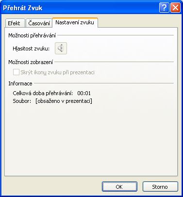 Základní problém je v tom, zda zvuk bude obsažen v prezentaci nebo zda v prezentaci bude pouze odkaz na soubor, v tom případě se jedná o tzv. propojený soubor.