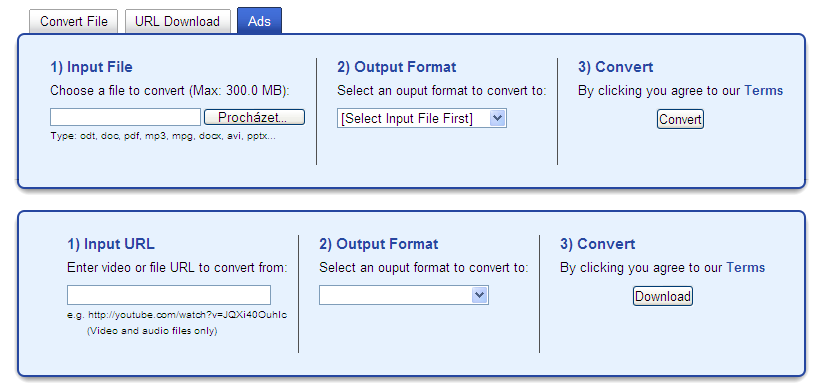 OBRÁZEK 10: FREE FILE CONVERTER ON-LINE klepnutím na příslušnou záložku se kdykoli vrátíte na požadovaný dialog (chvílemi se totiž ocitnete na jiném místě