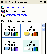 Šablona je tedy soubor všech grafických prvků prezentace včetně pozadí, barev, odrážek, písem apod. Šablonu je možné kdykoliv vyměnit bez ztráty obsahu prezentace za jinou.