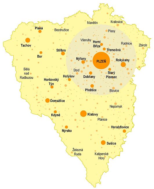 Plzně: ¼ území kraje 60 %