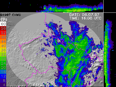 Interpretace vrstevnatá oblačnost Meteocíle vrstevnatého charakteru : jednotvárný plošný vzhled nejsou výraznější