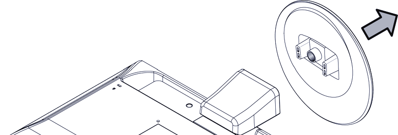 Odpojen podstavce 1 Položte panel obrazovkou dolů na rovný, chráněný povrch.