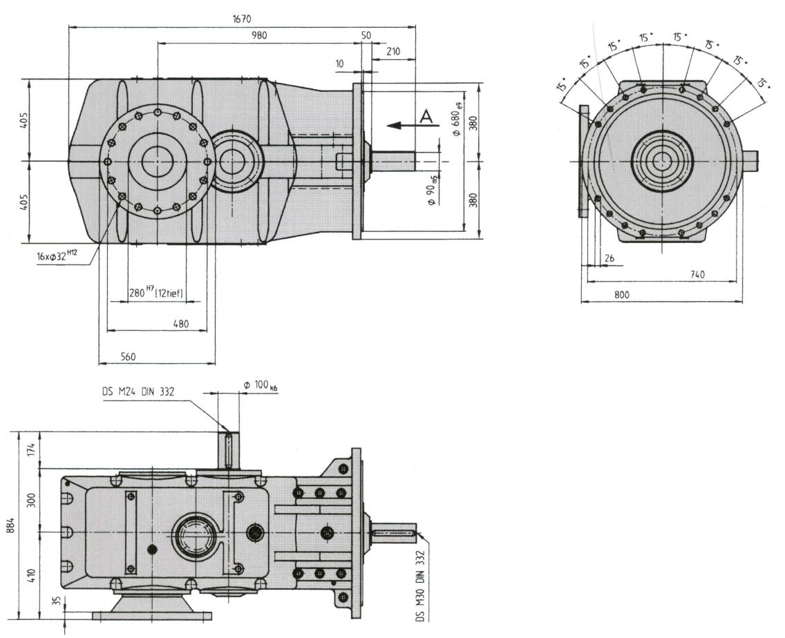 Převodovky pro těžké pásové dopravníky s kuželočelním převodem Typ K1SH-160 a K1S-160 F Výrobce Wolfgang Preinfalk GmbH Převodovky jsou určeny pro středně výkonné pásové dopravníky s přenášeným