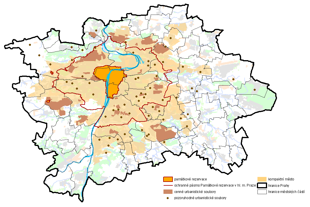 Výběrem jsou mapovány především skutečně cenné urbanistické soubory.