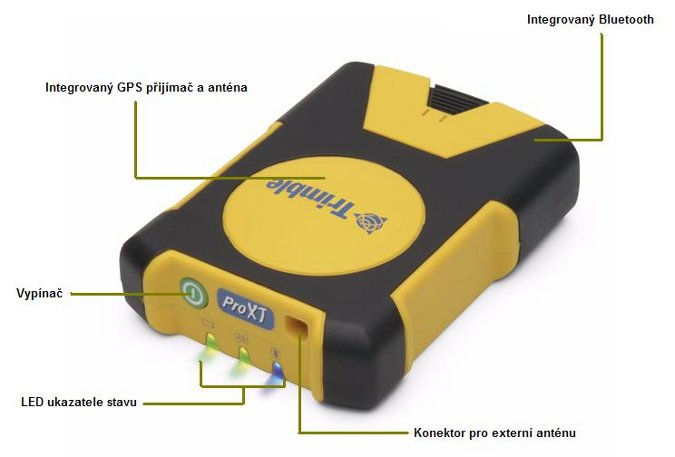 P8. Manuál přístroje GPS (Trimble Pathfinder ProXH) rozhraní bluetooth je nutné zmáčknout zelené tlačítko vypínače na cca 5 vteřin, stejným způsobem se zařízení bluetooth vypíná viz obr. P8.2 (str.