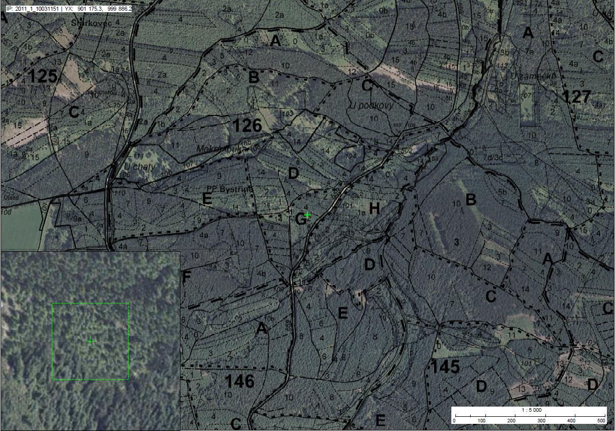 P15. Podklady pozemního šetření P15.1.3 Ortofotomapa s překryvem hospodářské mapy v měřítku 1:5000 Tato mapa ve formátu PDF je určená k pro tisk na formát A3.