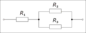 proud I v nerozvětvené části obvodu v uzlu (A) rozdělí na dva proudy I 1 a I 2, přičemž platí I 1 + I 2 = I napětí mezi uzly (A) a (B) je pro oba rezistory stejné a je rovno napětí zdroje U 1 = U 2 =