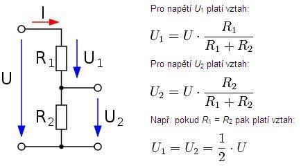 poměr mezi R 1 a R 2 a tím i U 1 a U 2 Reálné zapojení: Princip děliče napětí: 18