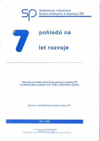 konkurenceschopnosti českého průmyslu 1997 Sedm pohledů na sedm let rozvoje 1998