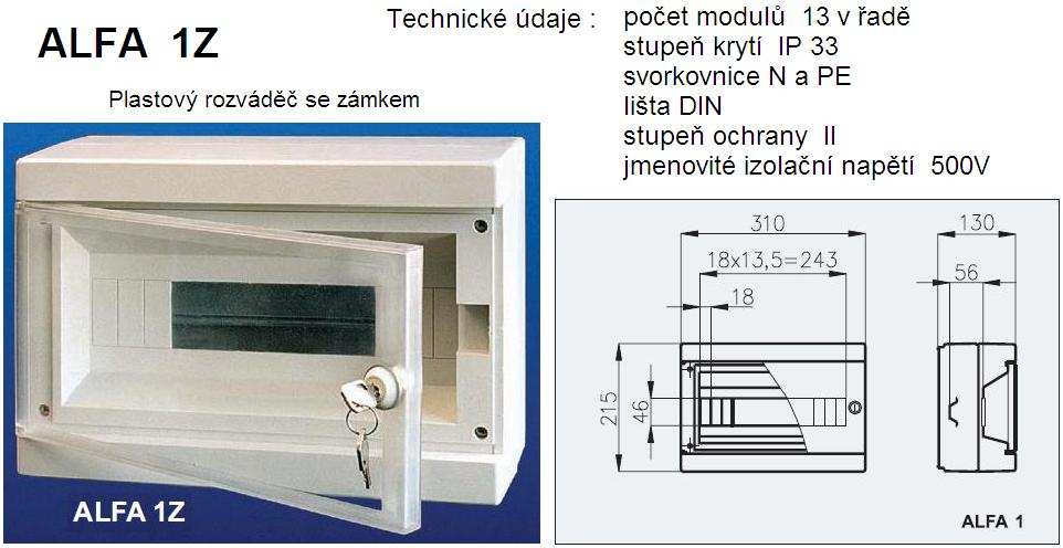 ROZVÁDĚČE PLASTOVÉ ALFA - SYSTEM Plastové rozváděče nízkého napětí typ ALFA v