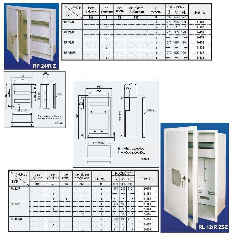 ROZVÁDĚČE NÍZKÉHO NAPĚTÍ TYP RP/R a RL/R Rozváděče s typovým označením RP/R a RL/R jsou svými parametry jednotné s typovou řadou RP a RL.