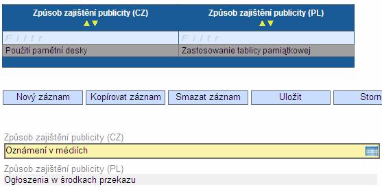 horní části záložky.