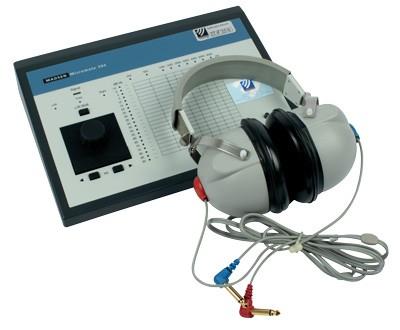 audiometry jsou konstruovány tak, aby prahové hodnoty normálního audiogramu při různých tónových frekvencích ležely na přímce.