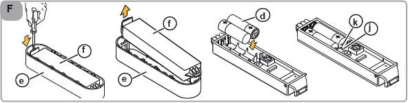 Krátce stiskněte tlačítko PROG (i) senzoru: koncové zařízení provede pohyb nahoru a dolů, pokud je senzor spárován.