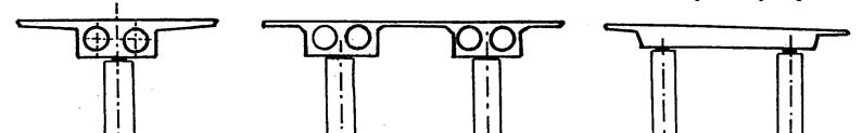 Betonové mosty I Modul CB3 podpěry i jiných průřezů jako např. eliptické, čtvercové, obdélníkové a mnohoúhelníkové s případným vybráním či profilací.
