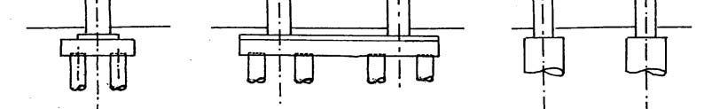 Podpěry s jedním sloupem (jednobodé uložení) jsou výhodné ve stísněných podmínkách, popř. u půdorysně zakřivených mostů a ve vodotečích. Sloupové podpěry lze použít u deskových mostů popř.