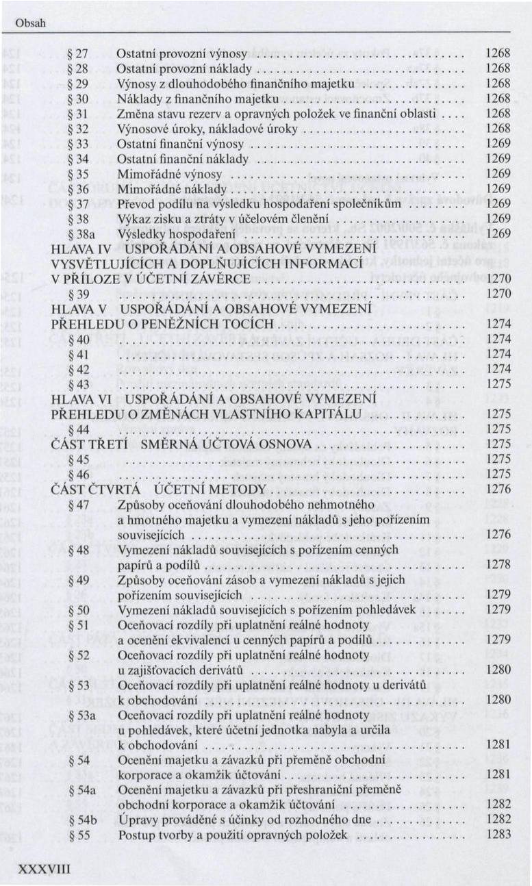 27 O statní provozní výnosy... 1268 28 O statní provozní n á k la d y... 1268 29 Výnosy z dlouhodobého finančního m ajetku... 1268 30 N áklady z finančního m a je tk u.