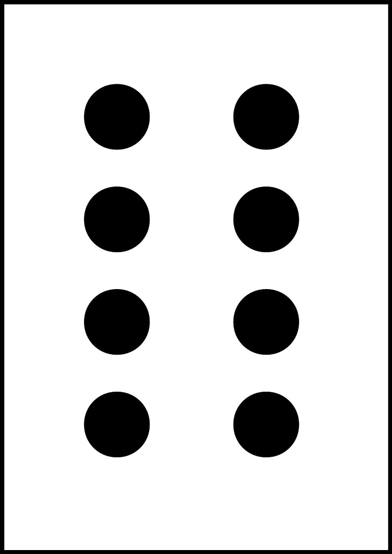 Vyzvěte studenty, aby karty otočili tak, aby bylo vidět přesně 5 puntků (zůstanou karty s 1 a 4 puntky, ostatní jsou směrem ke třídě otočeny prázdným rubem).