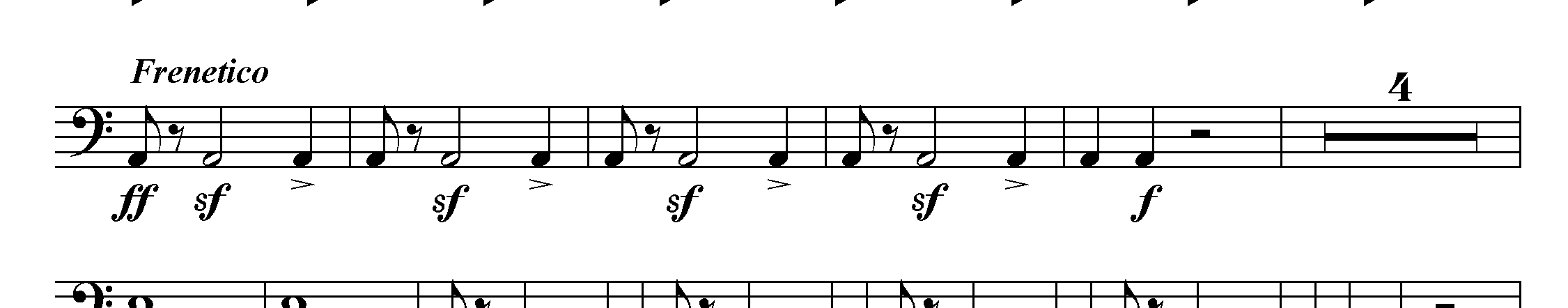 Tympánista jej hraje s celým orchestrem a skladatel ve snaze zd raznit synkopický rytmus napsal na p lové not zna ku, což zna í silný d raz, tzv. náraz.