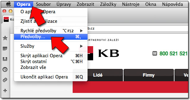 Opera a Opera Next Mac OS 1.
