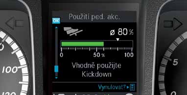 kabině řidiče (na přístrojové desce v novém Actrosu, Arocsu či Antosu) Přináší aktuální hodnocení způsobu jízdy Bezprostřední srovnání s