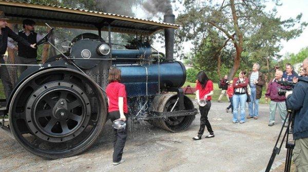 čistírny restaurovaný parní válce Škoda z roku 1925.