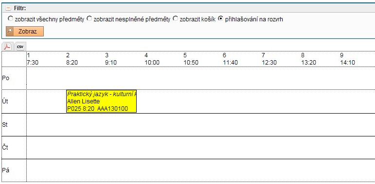 V modulu Zápis předmětů rozvrhu rozkliknete v horní zelené liště záložku Rozvrh () neo zvolíte n hlvní stránce SIS přímo modul Rozvrh NG (). neo 2.