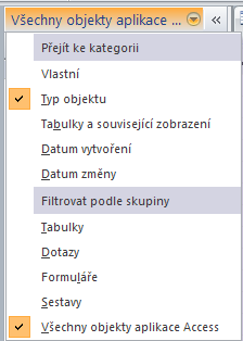 Objekty databáze Access Sestava Sestava je objekt určený pro výstup (tisk) dat přímo z databáze.